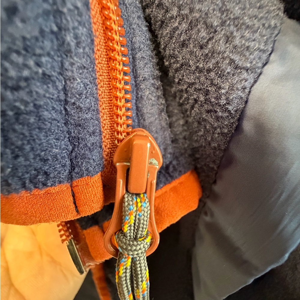cotopaxi Navy Fleece Jacket with Orange, Yellow & Blue Chest Stripes - Picture 7 of 7